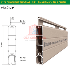 Cửa Cuốn Nan Nhôm BooDoor 724 – Khe Thoáng Siêu Giảm Chấn 2 Chiều